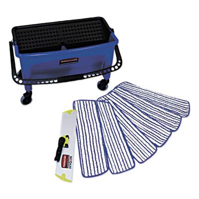 View larger image of Microfiber Floor Finishing System, 3 gal, Blue/Black/White