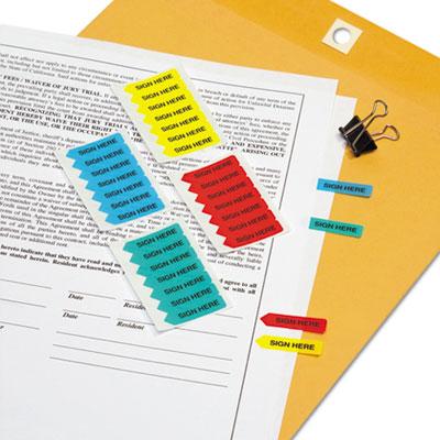 View larger image of Mini Arrow Page Flags, "sign Here", Blue/mint/red/yellow, 126 Flags/pack