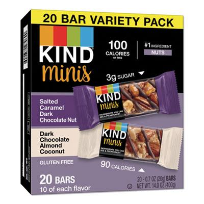 View larger image of Minis, Salted Caramel and Dark Chocolate Nut/Dark Chocolate Almond and Coconut, 0.7 oz, 20/Pack