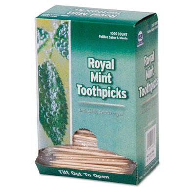 View larger image of Mint Cello-Wrapped Wood Toothpicks, 2 1/2", Natural, 1000/Box, 15 Boxes/Carton
