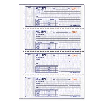 View larger image of Money Receipt Book, Softcover, Three-Part Carbonless, 7 x 2.75, 4 Forms/Sheet, 100 Forms Total