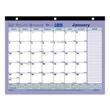 Monthly Desk Pad Calendar, 11 x 8.5, White/Blue/Green Sheets, Black Binding, 12-Month (Jan to Dec): 2023