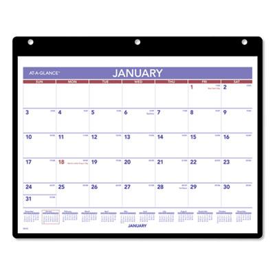 View larger image of Monthly Desk/Wall Calendar With Plastic Backboard And Bonus Pages, 11 X 8, White/Violet/Red Sheets, 12-month (jan-dec): 2023