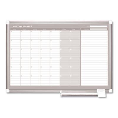 View larger image of Magnetic Dry Erase Calendar Board, One Month, 36 x 24, White Surface, Silver Aluminum Frame