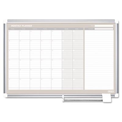 View larger image of Magnetic Dry Erase Calendar Board, One Month, 48 x 36, White Surface, Silver Aluminum Frame