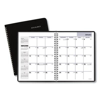 View larger image of DayMinder Monthly Planner with Notes Column, Ruled Blocks, 8.75 x 7, Black Cover, 12-Month (Jan to Dec): 2024
