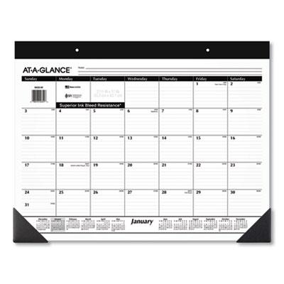 View larger image of Monthly Refillable Desk Pad, 22 x 17, White Sheets, Black Binding, Black Corners, 12-Month (Jan to Dec): 2023
