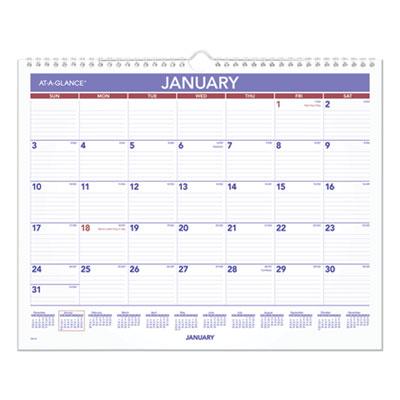 View larger image of Monthly Wall Calendar, 15 x 12, White/Red/Blue Sheets, 12-Month (Jan to Dec): 2023