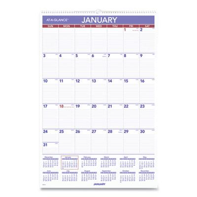 View larger image of Monthly Wall Calendar with Ruled Daily Blocks, 20 x 30, White Sheets, 12-Month (Jan to Dec): 2023