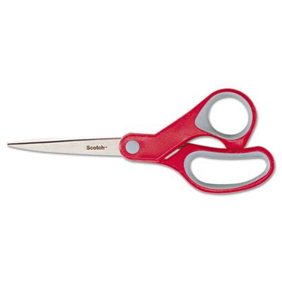 View larger image of Multi-Purpose Scissors, 8" Long, 3.38" Cut Length, Gray/Red Straight Handle
