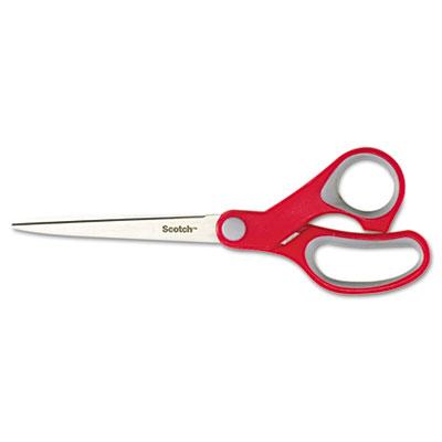 View larger image of Multi-Purpose Scissors, Pointed Tip, 7" Long, 3.38" Cut Length, Gray/Red Straight Handle