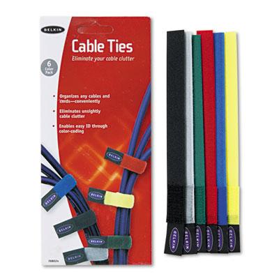 View larger image of Multicolored Cable Ties, 6/Pack