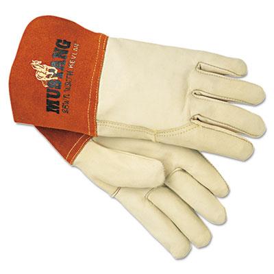 View larger image of Mustang MIG/TIG Leather Welding Gloves, White/Russet, Large, 12 Pairs