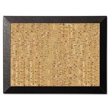 Natural Cork Bulletin Board, 24 x 18, Tan Surface, Black Wood Frame