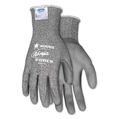 View larger image of Ninja Force Polyurethane Coated Gloves, Large, Gray, Pair