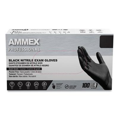 View larger image of Nitrile Exam Gloves, Powder-Free, 3 mil, Large, Black, 100/Box, 10 Boxes/Carton