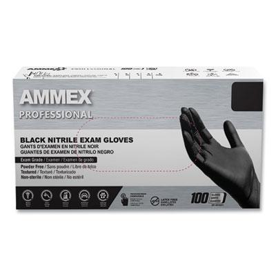 View larger image of Nitrile Exam Gloves, Powder-Free, 3 mil, X-Large, Black, 100/Box, 10 Boxes/Carton