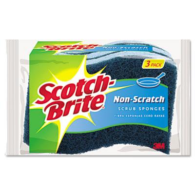 View larger image of Non-Scratch Multi-Purpose Scrub Sponge, 4 2/5 x 2 3/5, Blue, 3/Pack