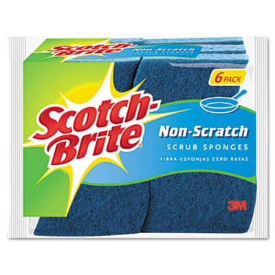 View larger image of Non-Scratch Multi-Purpose Scrub Sponge, 4 2/5 x 2 3/5, Blue, 6/Pack