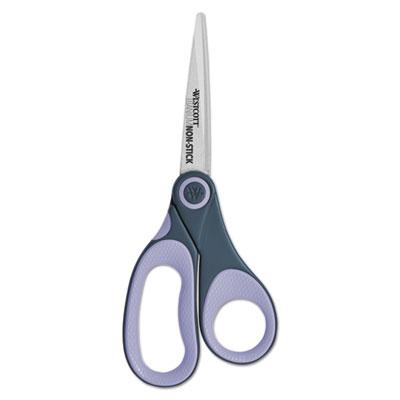 View larger image of Non-Stick Titanium Bonded Scissors, 8" Long, 3.25" Cut Length, Gray/Purple Straight Handle
