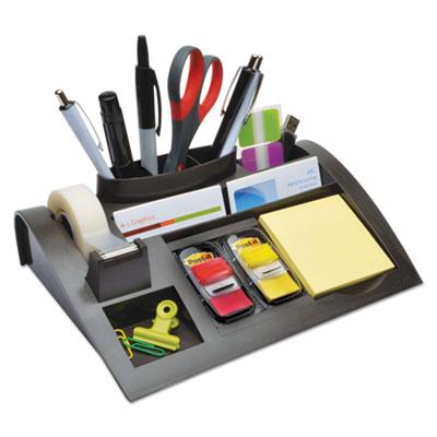 View larger image of Notes Dispenser with Weighted Base, Plastic, 10 1/4" x 6 3/4" x 2 3/4", Black