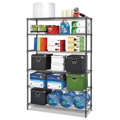 View larger image of NSF Certified 6-Shelf Wire Shelving Kit, 48w x 18d x 72h, Black Anthracite