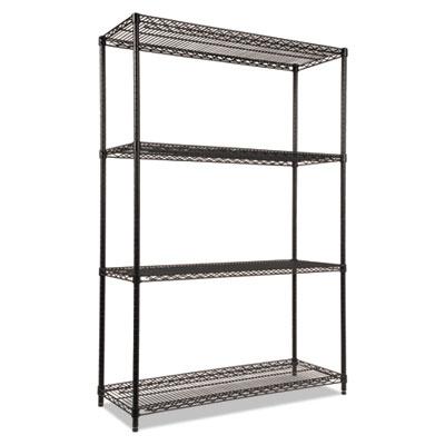 View larger image of NSF Certified Industrial 4-Shelf Wire Shelving Kit, 48w x 18d x 72h, Black