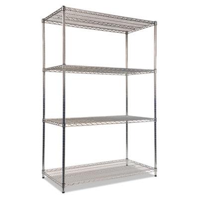 View larger image of NSF Certified Industrial 4-Shelf Wire Shelving Kit, 48w x 24d x 72h, Silver