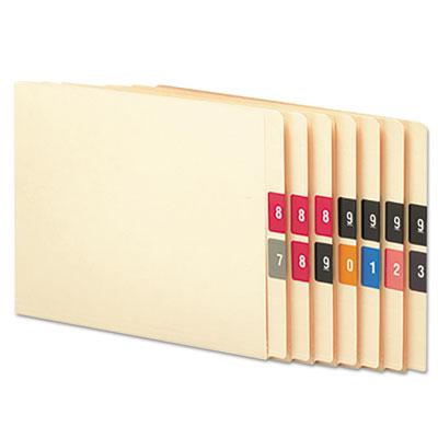 View larger image of Numerical End Tab File Folder Labels, 0-9, 1.5 x 1.5, Assorted, 250/Roll, 10 Rolls/Box
