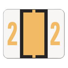 Numerical End Tab File Folder Labels, 2, 1 x 1.25, White, 500/Roll