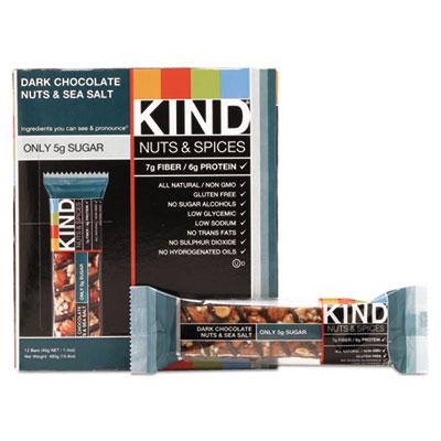 View larger image of Nuts and Spices Bar, Dark Chocolate Nuts and Sea Salt, 1.4 oz, 12/Box