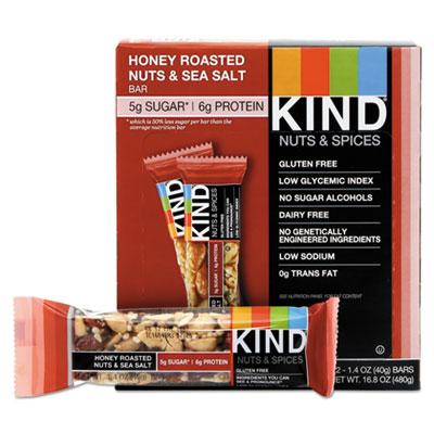 View larger image of Nuts and Spices Bar, Honey Roasted Nuts/Sea Salt, 1.4 oz Bar, 12/Box