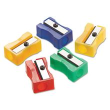 One-Hole Manual Pencil Sharpeners, 4" x 2" x 1", Assorted Colors, 24/Pack