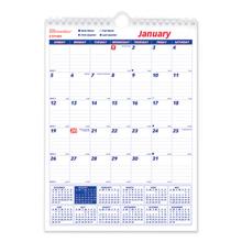Twin-Wirebound Wall Calendar, One Month per Page, 8 x 11, White Sheets, 12-Month (Jan to Dec): 2024