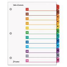 OneStep Printable Table of Contents and Dividers, 12-Tab, 1 to 12, 11 x 8.5, White, Assorted Tabs, 1 Set