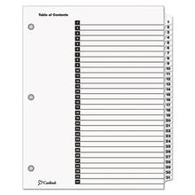 OneStep Printable Table of Contents and Dividers, 31-Tab, 1 to 31, 11 x 8.5, White, White Tabs, 1 Set