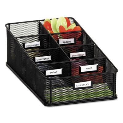 View larger image of Onyx Breakroom Organizers, 7 Compartments, 16 x 8.5 x 5.25, Steel Mesh, Black