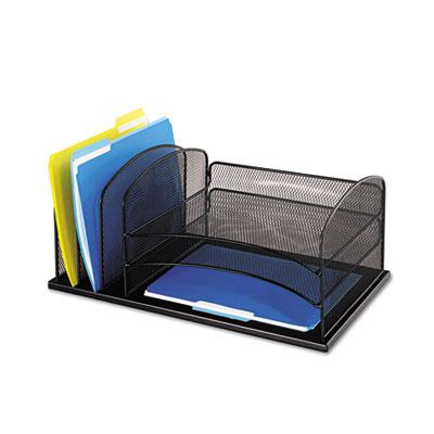 View larger image of Onyx Desk Organizer with Three Horizontal and Three Upright Sections, Letter Size Files, 19.5 x 11.5 x 8.25, Black