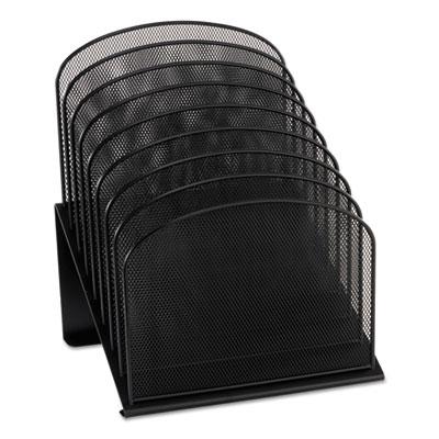 View larger image of Onyx Mesh Desk Organizer with Tiered Sections, 8 Sections, Letter to Legal Size Files, 11.75" x 10.75" x 14", Black