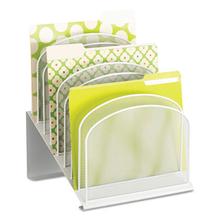 Onyx Mesh Desk Organizer with Tiered Sections, 8 Sections, Letter to Legal Size Files, 11.75" x 10.75" x 14", White