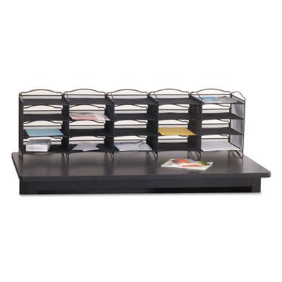 View larger image of Onyx Mesh Literature Sorter, 20 Compartments, 19 x 15.25 x 59, Black