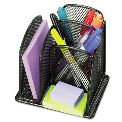 View larger image of Onyx Mini Organizer with Three Compartments, Black, 6 x 5 1/4 x 5 1/4
