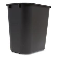 Open Top Indoor Trash Can , 7 gal, Plastic, Black