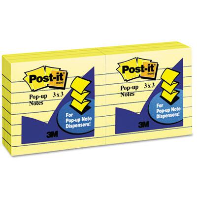 View larger image of Original Canary Yellow Pop-Up Refill, Lined, 3 x 3, 100-Sheet, 6/Pack
