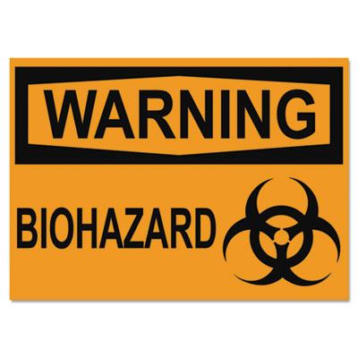 View larger image of OSHA Safety Signs, WARNING BIOHAZARD, Orange/Black, 10 x 14