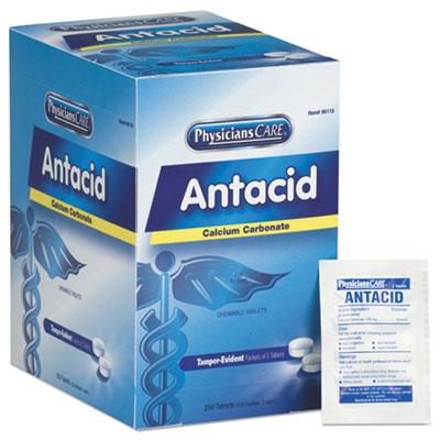 View larger image of Over the Counter Antacid Medications for First Aid Cabinet, 2 Tablets/Packet, 125 Packets/Box