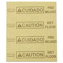 Over-the-Spill Pad, "Caution Wet Floor", Yellow, 16 1/2" x 20", 22 Sheets/Pad