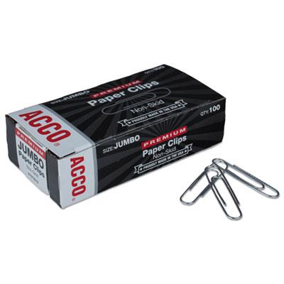 View larger image of Premium Heavy-Gauge Wire Paper Clips, Jumbo, Nonskid, Silver, 100 Clips/Box, 10 Boxes/Pack