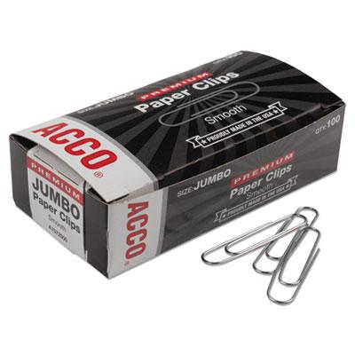 View larger image of Premium Heavy-Gauge Wire Paper Clips, Jumbo, Smooth, Silver, 100 Clips/Box, 10 Boxes/Pack