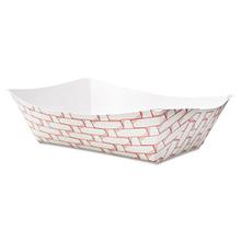 Paper Food Baskets, 3lb Capacity, Red/White, 500/Carton